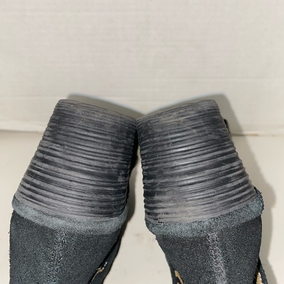 Fly London Suede Wedge Booties  With Lace Up Back Black Sz 38 7 - Picture 8 of 11